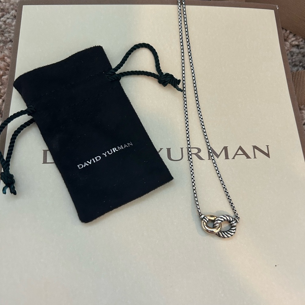 David Yurman Silver Necklace with Interlocking Design